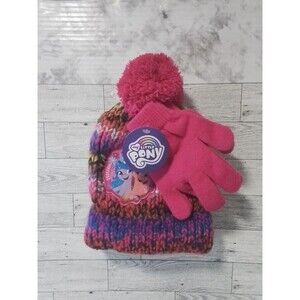 My Little Pony  Youth / Kids  Winter Hat & Gloves Set  Pink Yellow Orange  NEW